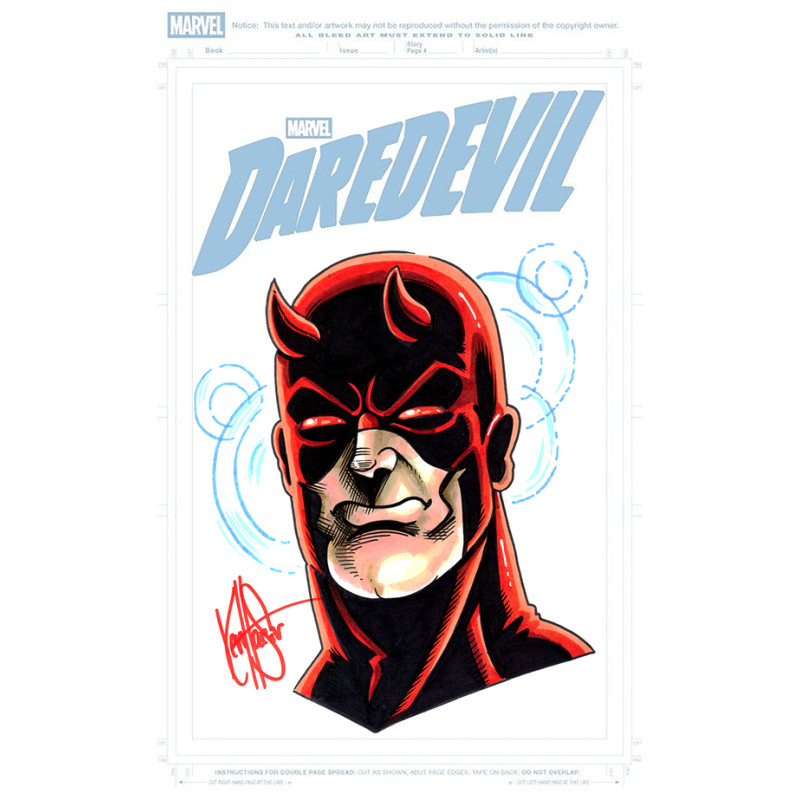 DF DAREDEVIL 1 BLANK VARIANT SIGNED AND REMARKED BY KEN HAESER WITH A DAREDEVIL SKETCH Allocations may occur.