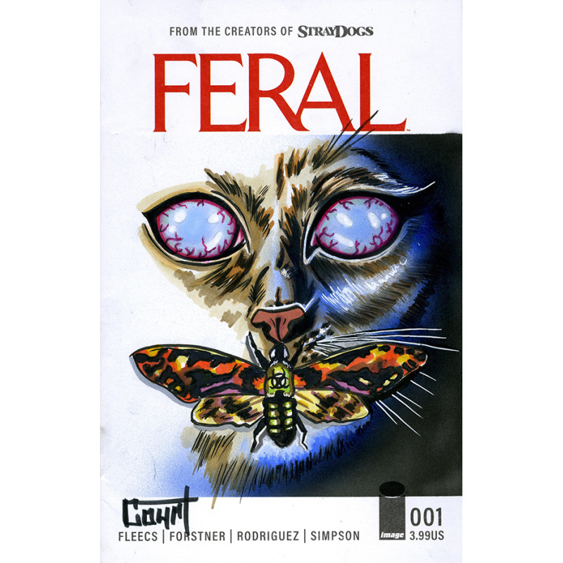DF FERAL 1 BLANK VARIANT SIGNED AND REMARKED WITH A SILENCE OF THE LAMBS HOMAGE SKETCH BY JESSICA COURT Allocations may occur.