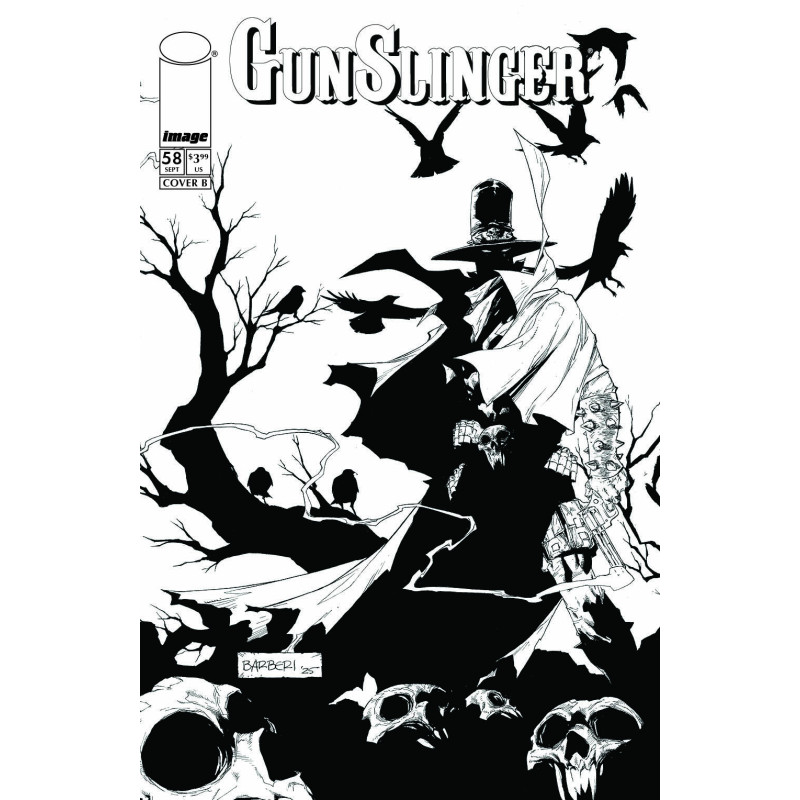 GUNSLINGER SPAWN 58 CVR B CARLO BARBERI B&W VAR