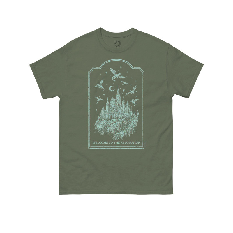 REBECCA YARROS'S FOURTH WING: WELCOME TO THE REVOLUTION UNISEX T-SHIRT LARGE