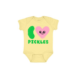 SUZY ULTMAN: I HEART PICKLES BABY BODYSUIT - 6 MO