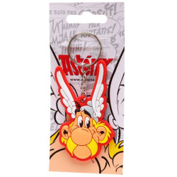 ASTERIX PORTE CLES PVC ROUGE 7.5 CM