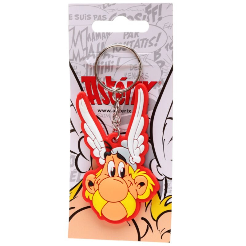 ASTERIX PORTE CLES PVC ROUGE 7.5 CM