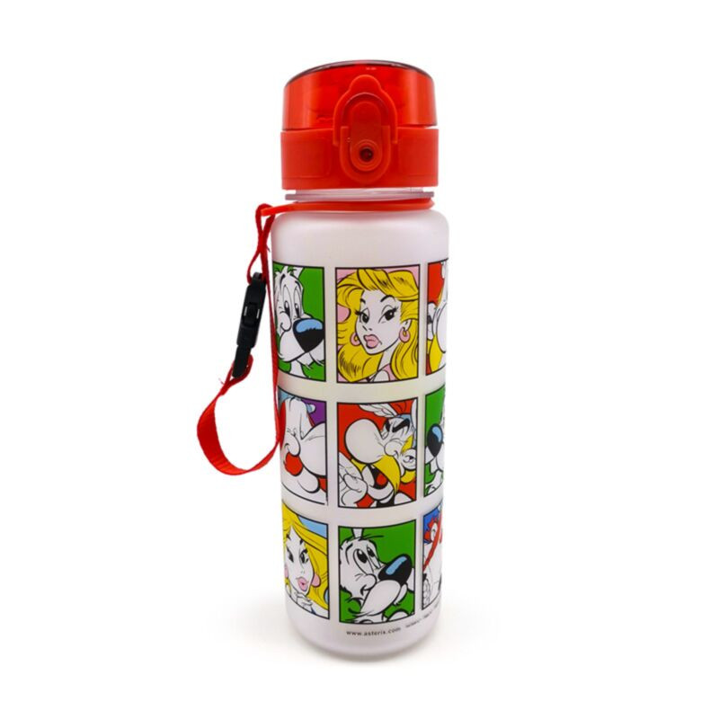 ASTERIX GOURDE 600 ML EN PLASTIQUE TRANSPARENT ET ROUGE PORTRAITS