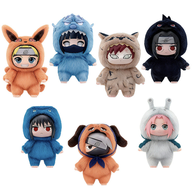 NARUTO SHIPPUDEN PELUCHE PUREMIND BEAST PARTY-VINYL PLUSH BLIND BOX BOITE MYSTERE 15 CM