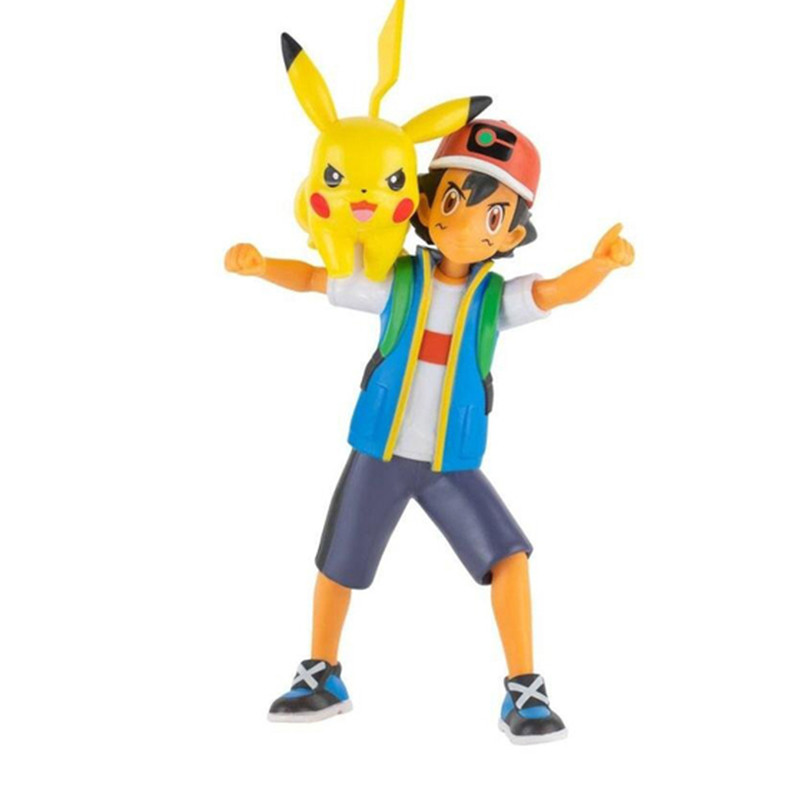 POKEMON BATTLE FEATURE FIGURE ASH SACHA ET PIKACHU 10 CM W10