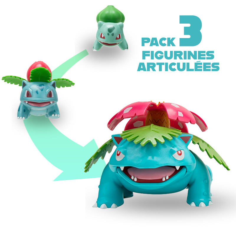 BULBIZARRE HERBIZARRE FLORIZARRE POKEMON SELECT EVOLUTION MULTIPACK 15 CM