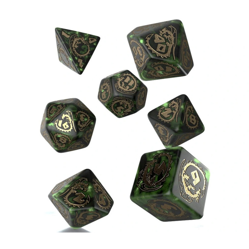 DRAGONS NEPHRITE 7 PC MODERNE RPG DICE SET