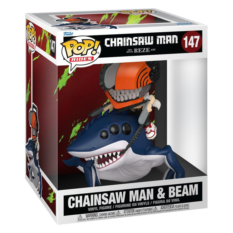 CSM AND BEAM CHAINSAW MAN POP RIDES DELUXE VINYL FIGURINE 15 CM