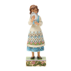 BELLE AVEC SON MIROIR LA BELLE ET LA BETE STATUETTE 16 CM