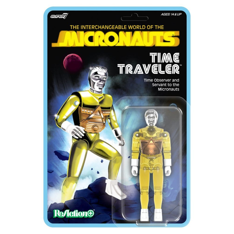 TIME TRAVELER YELLOW MICRONAUTS REACTION PLUS WV3 ACTION FIGURE 10 CM