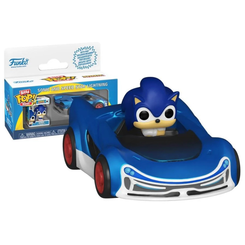 SPEED STAR LIGHTNING AVEC SONIC BITTY POP RIDES VINYL FIGURINE 2 CM