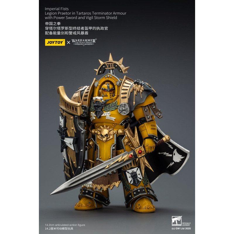 IMPERIAL FISTS LEGION PRAETOR IN TARTAROS ARMOUR W SWORD WARHAMMER
