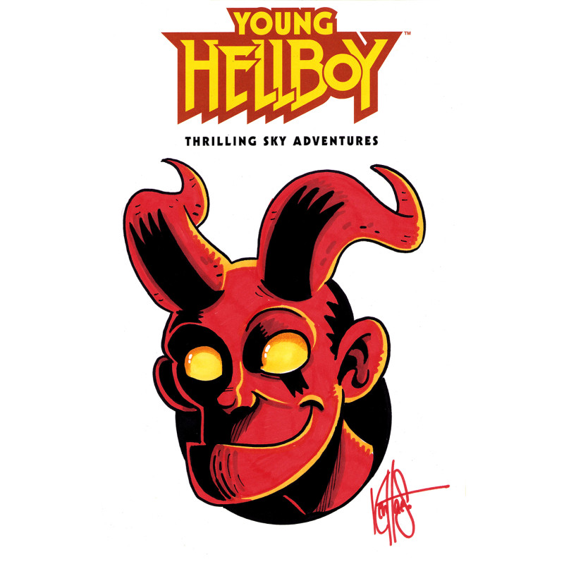 DF YOUNG HELLBOY THRILLING SKY ADVENTURES 1 BLANK VARIANT SIGNED AND REMARKED BY KEN HAESER Allocations may occur.