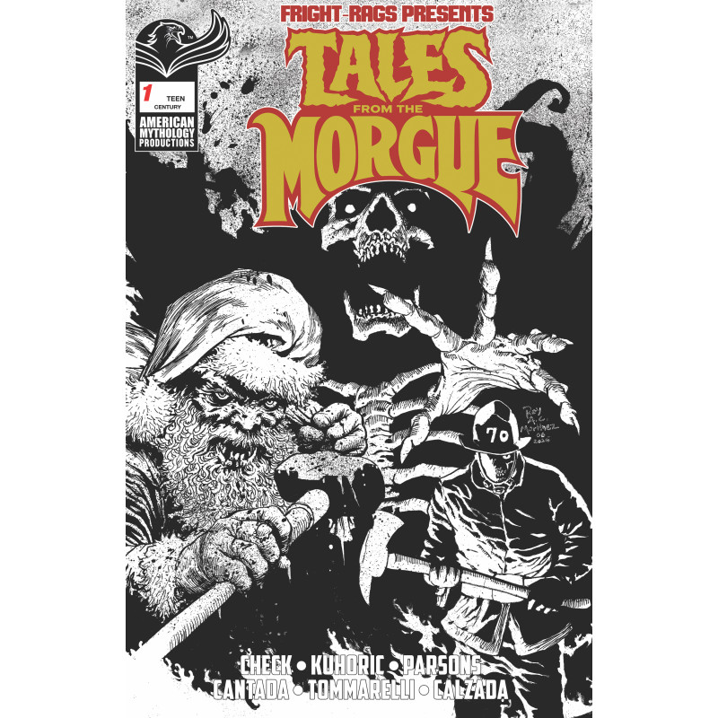 FRIGHT RAGS PRESENTS TALES FROM THE MORGUE 1 (ONE SHOT) CVR E ROY ALLAN MARTINEZ CENTURY LIMITED B&W VAR Limited to 100 copies A