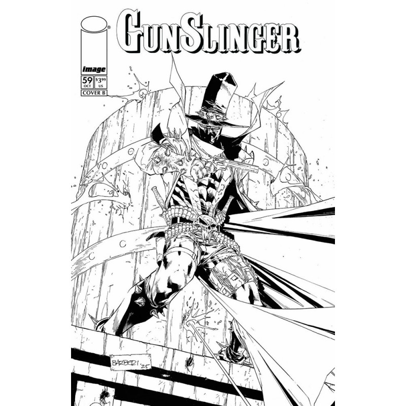 GUNSLINGER SPAWN 59 CVR B CARLO BARBERI B&W VAR