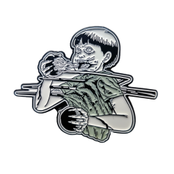 JUNJI ITO BLOOD BUBBLE FORK ENAMEL PIN BADGE