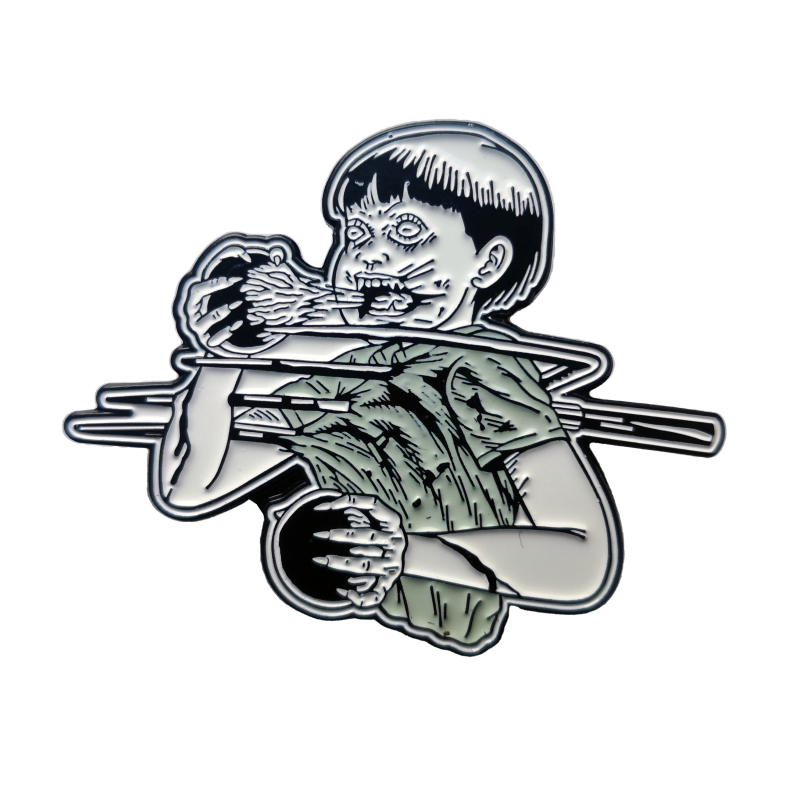JUNJI ITO BLOOD BUBBLE FORK ENAMEL PIN BADGE