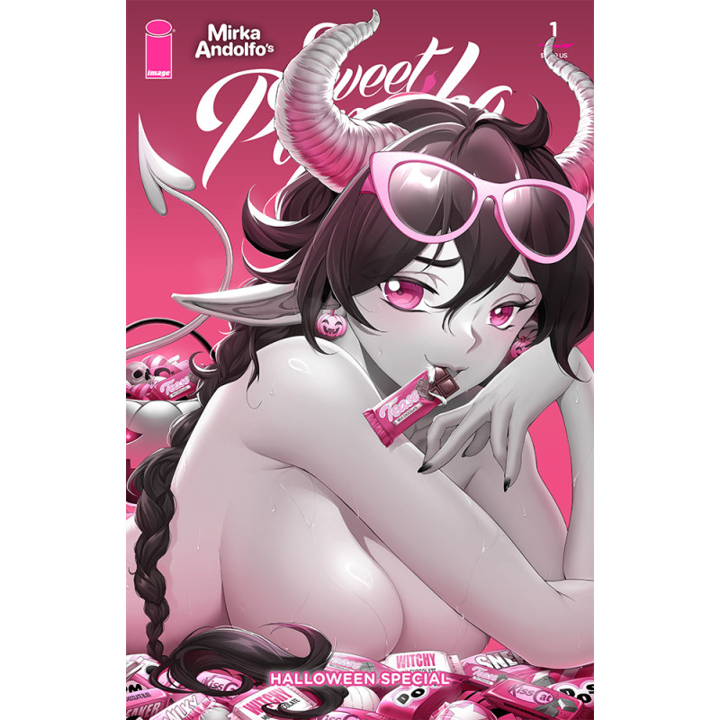 MIRKA ANDOLFOS SWEET PAPRIKA BLACK WHITE & PINK HALLOWEEN SPECIAL 1 (OF 2) CVR B RACHTA LIN VAR (MR)