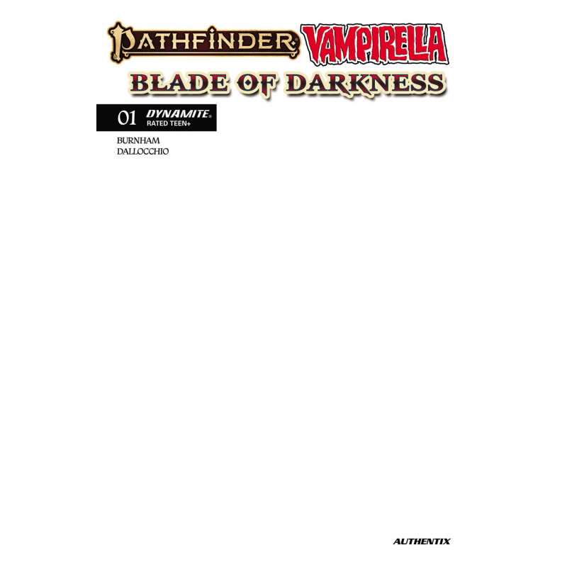 PATHFINDER VAMPIRELLA BLADE OF DARKNESS 1 CVR D BLANK AUTHENTIX VAR