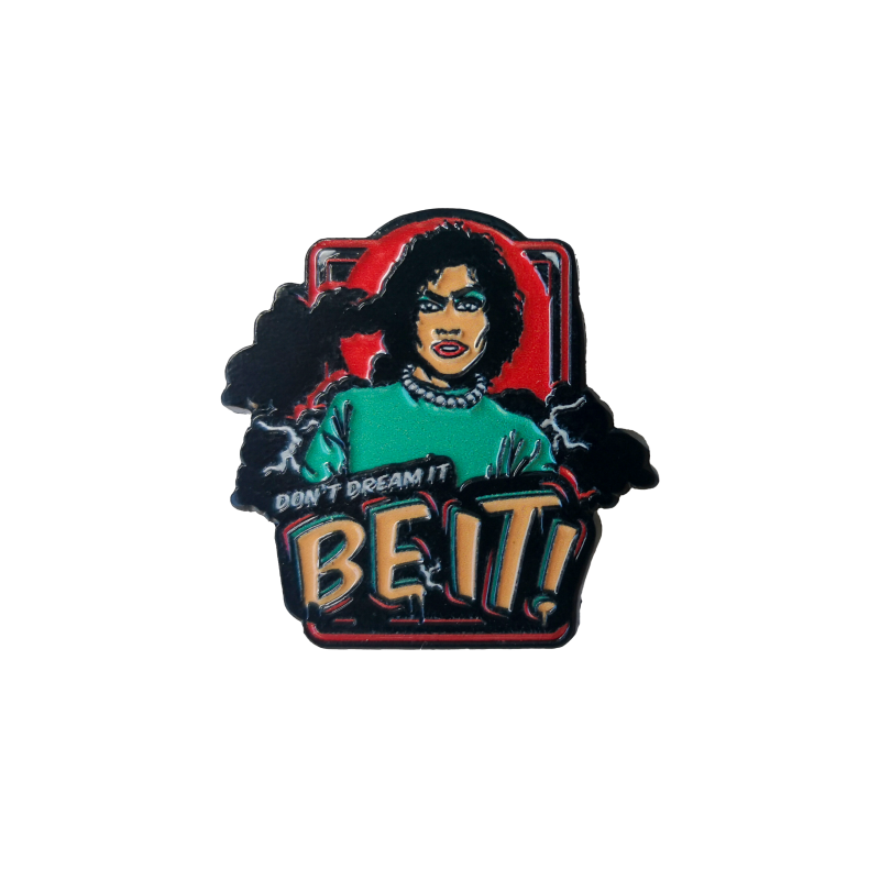 ROCKY HORROR PICTURE SHOW FRANK N FURTER ENAMEL PIN BADGE