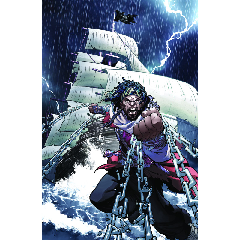 SHAQUILLE ONEAL PRESENTS VENGEANCE UNCHAINED THE LEGEND OF BLACK CAESAR 1 (OF 5) CVR D RAY ANTHONY HEIGHT FOIL FULL ART VAR