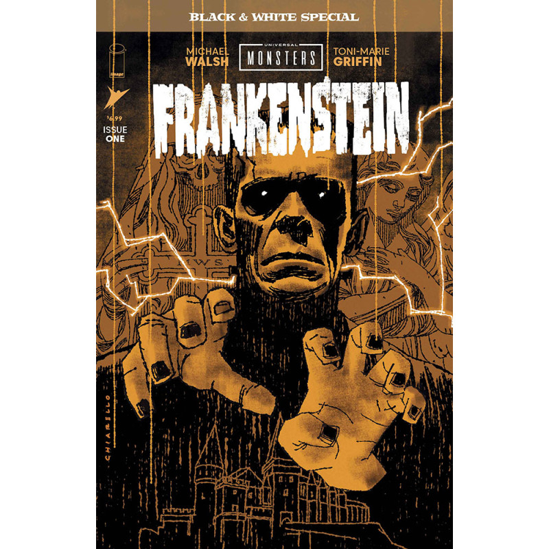 UNIVERSAL MONSTERS FRANKENSTEIN B&W SPECIAL 1 (OF 2) CVR B MARK CHIARELLO VAR