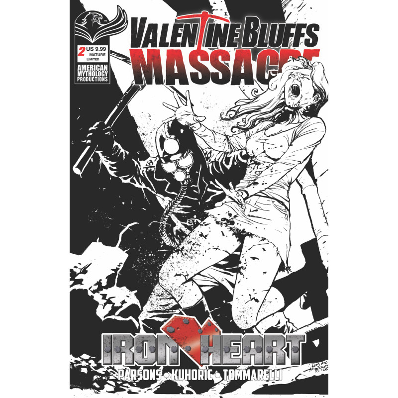 VALENTINE BLUFFS MASSACRE IRON HEART 2 (OF 2) CVR D ROY ALLAN MARTINEZ LIMITED B&W VAR (MR) Limited to 350 copies Allocations Ma