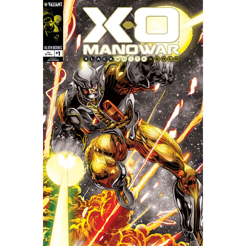 X-O MANOWAR BLACK, WHITE & GOLD 1 VARIANT B (QUESADA BLACK, WHITE & GOLD VARIANT)