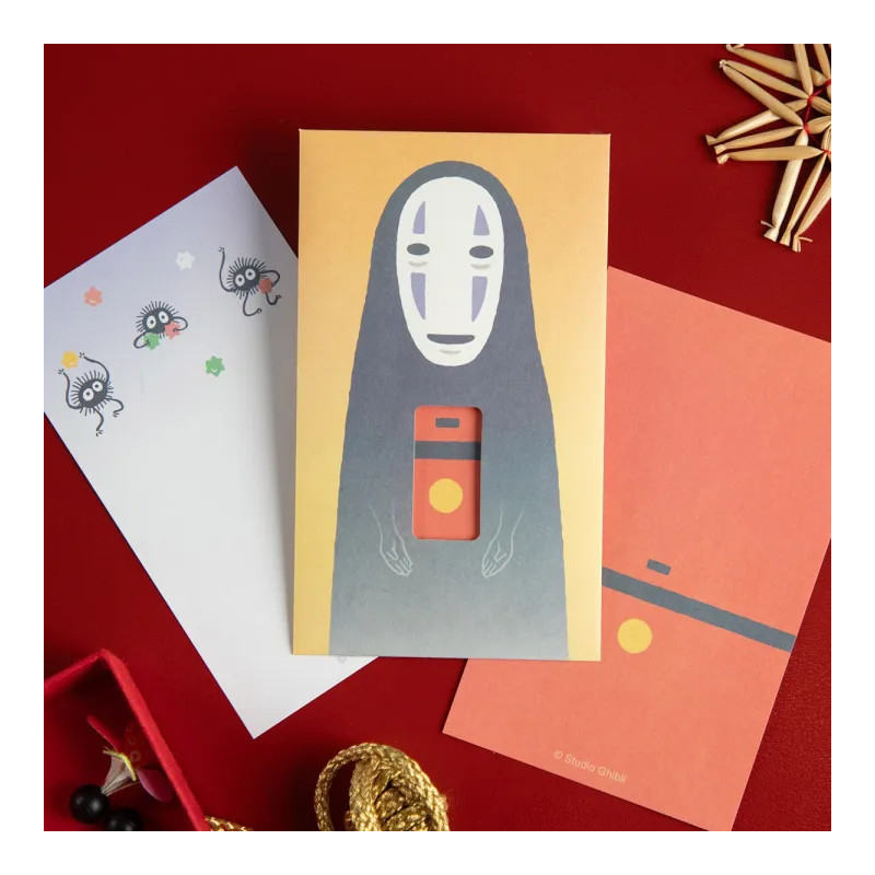 LE VOYAGE DE CHIHIRO SET DE 3 ENVELOPPES ET LETTRES NO FACE