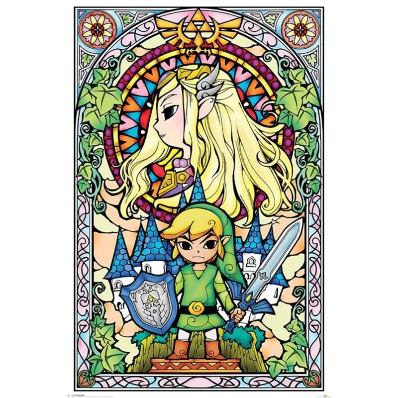 THE LEGEND OF ZELDA STAINED GLASS POSTER MAXI 91 X 61 CM