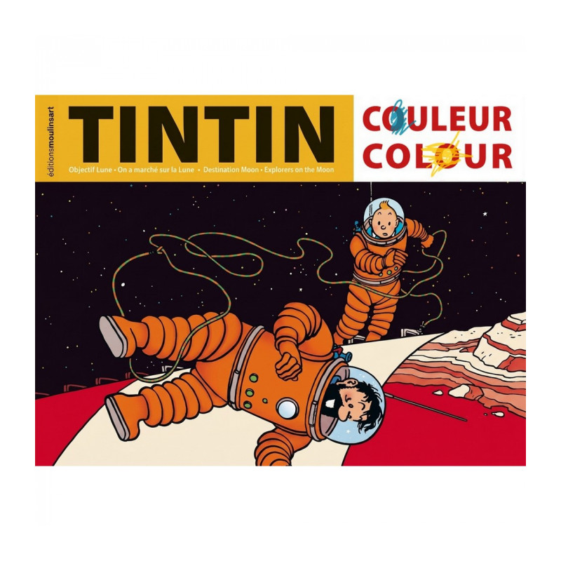 TINTIN LIVRE DE COLORIAGE ON A MARCHE SUR LA LUNE