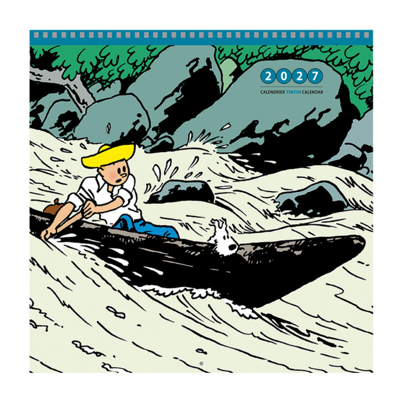 TINTIN CALENDRIER MURAL 2027 GRAND MODELE A SPIRALES