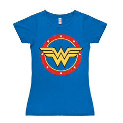WONDER WOMAN LOGO DC COMICS T SHIRT BLEU AZURE TAILLE LARGE