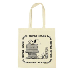 TOTE BAG SNOOPY PEANUTS REUSE RECYCLE RETURN NATURAL
