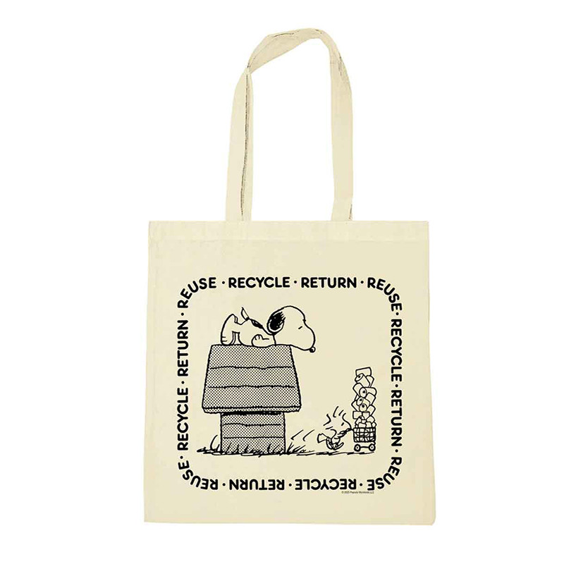 TOTE BAG SNOOPY PEANUTS REUSE RECYCLE RETURN NATURAL