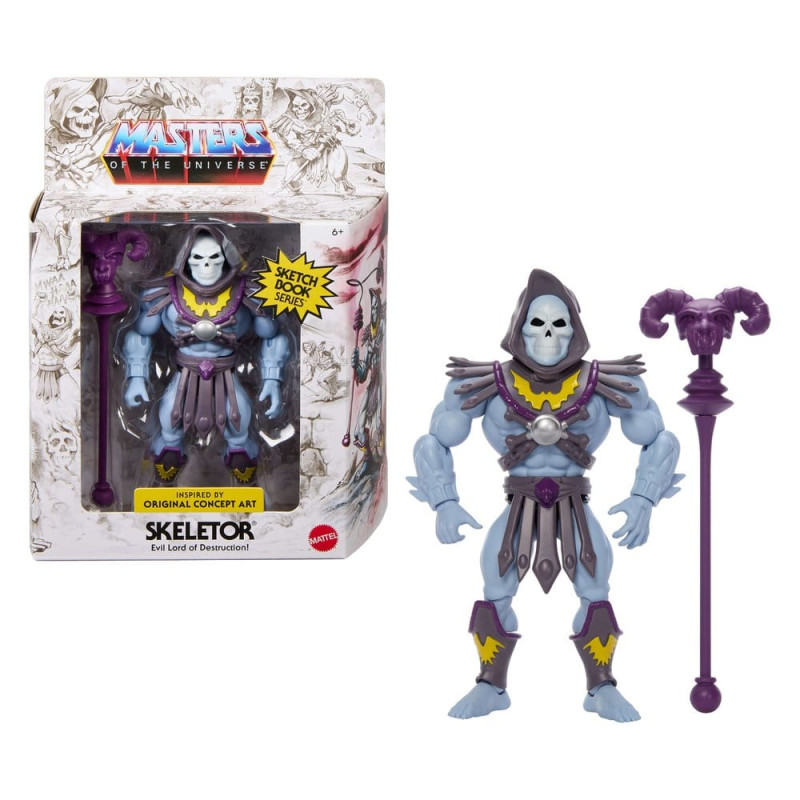 SKELETOR SKETCHBOOK MASTERS OF THE UNIVERS ORIGINS MOTU FIGURINE 14 CM