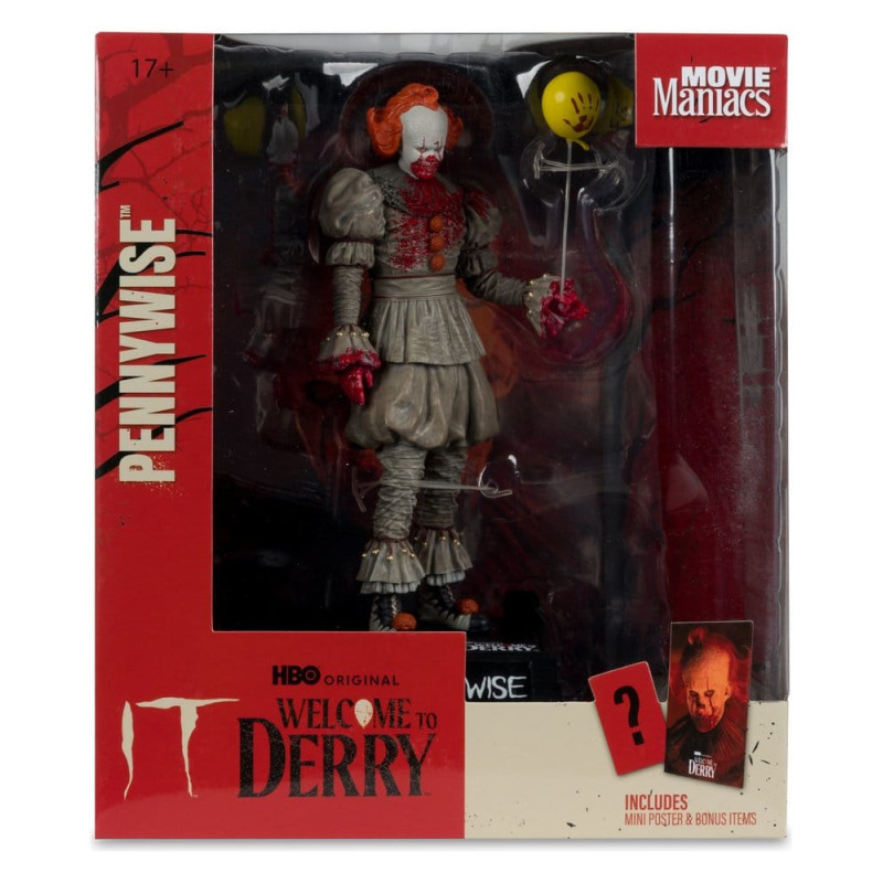 PENNYWISE BLOODY GOLD LABEL WELCOME TO DERRY MOVIE MANIACS STATUETTE PVC 16 CM