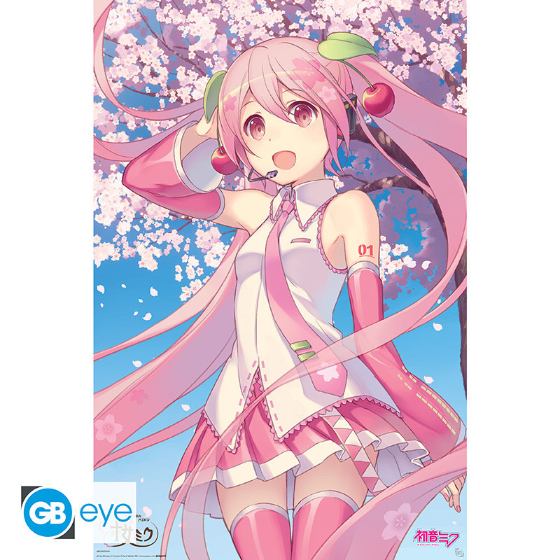 HATSUNE MIKU FLEURS DE CERISIER POSTER MAXI 91 X 61 CM