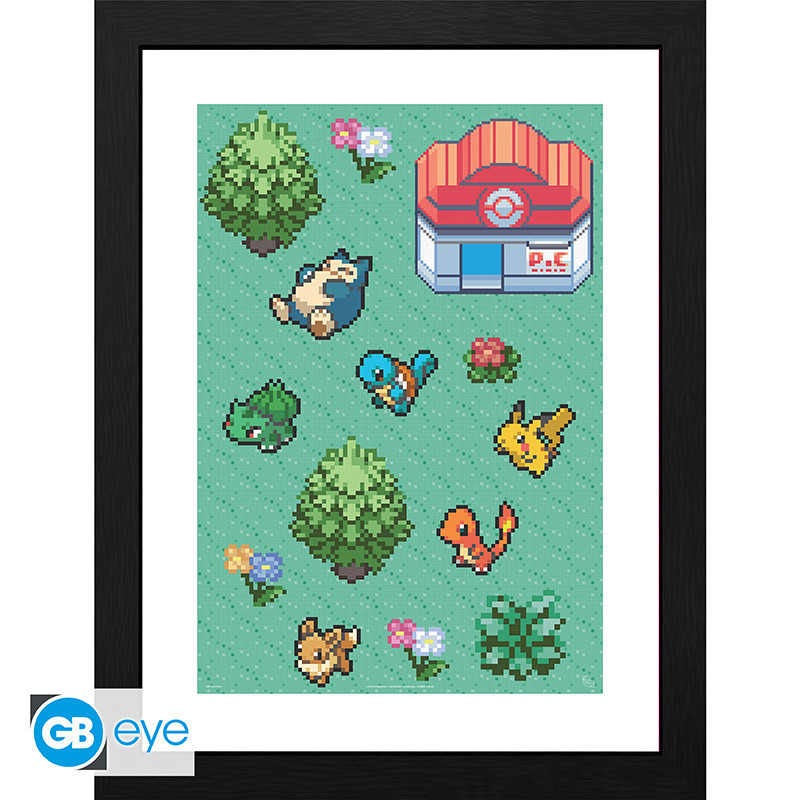 PIXEL ART POKEMON CADRE TIRAGE ENCADRE FSC MIX 30 X 40 CM