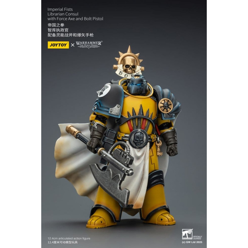 IMPERIAL FISTS LIBRARIAN CONSUL W FORCE AXE AND PISTOL WARHAMMER THE HORUS HERESY FIGURINE 12 CM