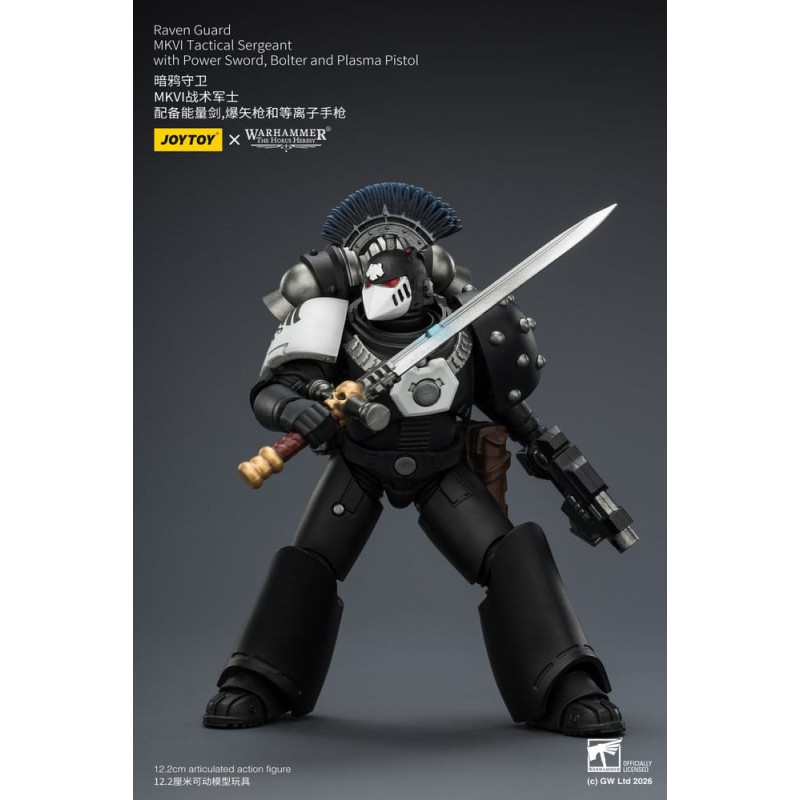 MKVI TACTICAL SERGEANT RAVEN GUARD WARHAMMER THE HORUS HERESY FIGURINE 12 CM