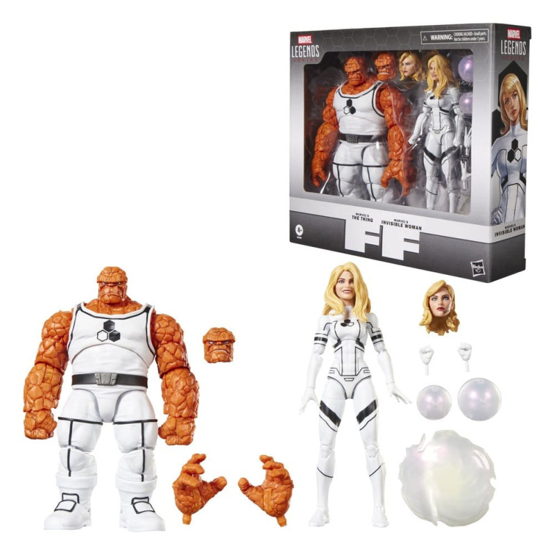 THE THING AND INVISIBLE WOMAN MARVEL LEGENDS 2 PACK FIGURINE 15 CM