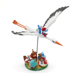 LES SCHTROUMPFS ET LA CIGOGNE SURVOLANT LE VILLAGE FIGURINE PIXI 11 CM