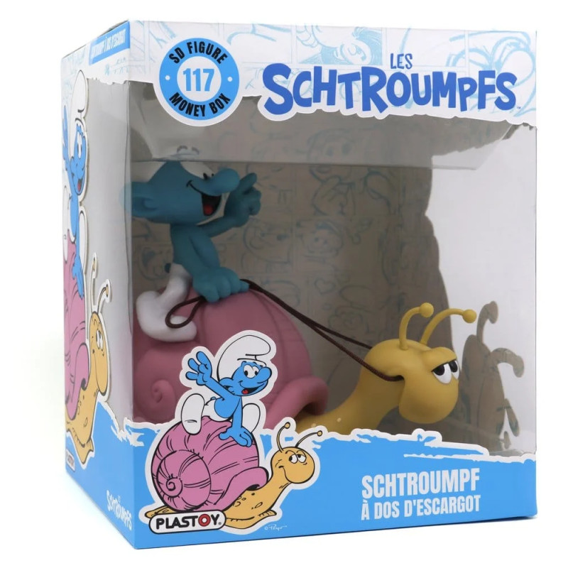 LE SCHTROUMPF A DOS D ESCARGOT TIRELIRE PVC 16 CM