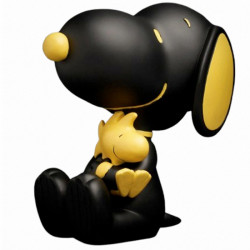 PEANUTS FIGURINE SNOOPY ET WOODSTOCK NOIR ET OR 12 CM