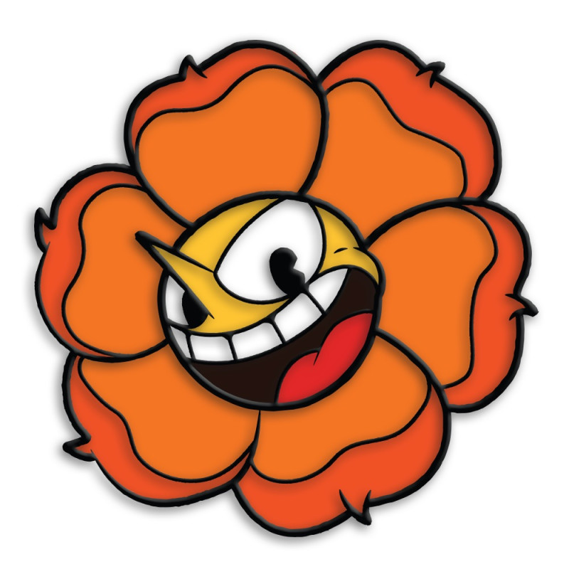 CUPHEAD CAGNEY CARNATION ENAMEL PIN BADGE