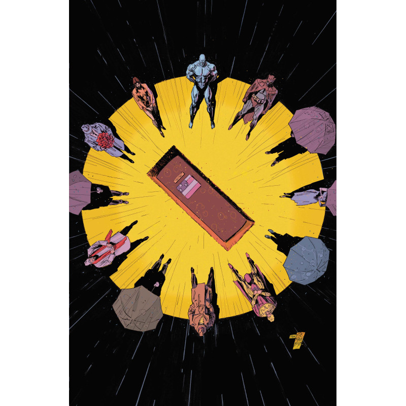 JUSTICE LEAGUE UNLIMITED 25 CVR F CLAY MANN WATCHMEN 40TH ANNIVERSARY CARD STOCK VAR
