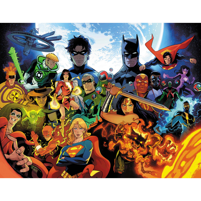 JUSTICE LEAGUE UNLIMITED 25 CVR I RAFAEL PEREZ WRAPAROUND CARD STOCK VAR