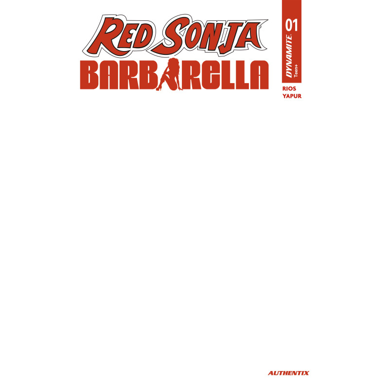 RED SONJA BARBARELLA 1 CVR H BLANK AUTHENTIX VAR